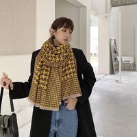 Korean Version Of The Houndstooth Scarf Double-sided New Mid-length Imitation Cashmere Shawl main image 5