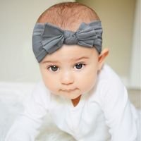 New Wide-brimmed Bow Headband Baby Simple Fashion Nylon Hairband main image 4