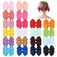 Simple Threaded Ribbon Candy Color Double-layer Children's Bow Hairpin main image 2