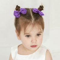 Simple Threaded Ribbon Candy Color Double-layer Children's Bow Hairpin main image 6