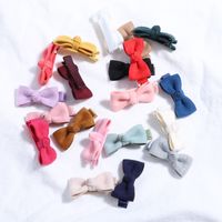 European And American Children's Hair Accessories Solid Color Bow Hairpin main image 4
