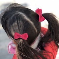 European And American Children's Hair Accessories Solid Color Bow Hairpin main image 5