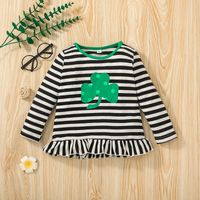 Kid Striped Top Flared Pants Suit Children's Clothing Green Children's Suits main image 6