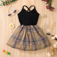 2022 Summer Girls Suspender Skirt European And American New Plaid Dress Wholesale main image 5