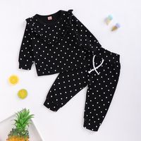 Kid Sports Leisure Polka Dot Sweaters And Trousers Suits sku image 6