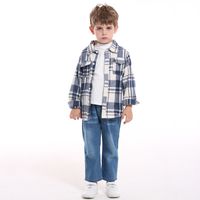 New Plaid Long-sleeved Cotton Jacket Lapel Fleece Single-breasted Cardigan Wholesale sku image 8