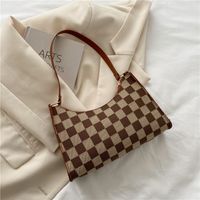 Bag Women's New Fashion Single-shoulder Handbag Personality Casual Simple Plaid Small Square Bag sku image 1