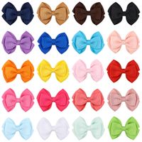 Simple Threaded Ribbon Candy Color Double-layer Children's Bow Hairpin sku image 1