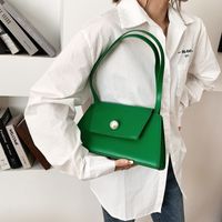Fashion New Solid Color Handbag Messenger Bag Fashion Retro Shoulder Bag sku image 2