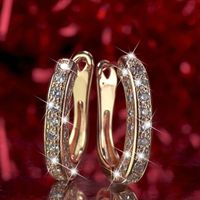 Fashion Geometric Three-sided Full Zircon Earrings Wholesale main image 2