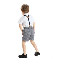 New Summer Children's Clothing Boys British Style Short-sleeved Shirts Plaid Overalls main image 3