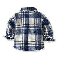 New Baby Lapel Plaid Warm Jacket Korean Version Long-sleeved Brushed Short Jacket main image 6