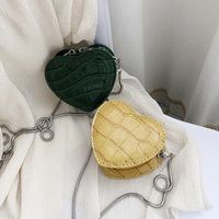 Textured Heart Shape Small Bag Autumn And Winter New Fashion Chain Messenger Bag Mini Niche Lipstick Bag main image 3