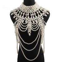 Fashion Hand-woven Pearl Necklaces Multi-layer Bead Strings Tassel Exaggerated Clothing Chain main image 6