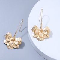 New Half-flower Long Earrings European And American Fashion Alloy Earrings main image 4