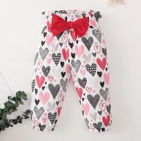 Winter Autumn Cotton Non-hooded Pullover Pink Sweater Printing Pants Suit Baby Clothings main image 6