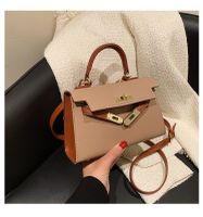 New All-match Color Contrast Messenger Bag Texture Retro Trendy Handbag Small Square Bag sku image 4