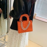 New Fashion Trendy One-shoulder Diagonal Hand-held Chain Candy-colored Stone Pattern Small Square Bag sku image 9