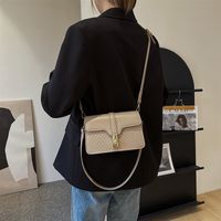 Popular Woven Shoulder Bag Fashion Small Square Bag New Solid Color Underarm Bag Messenger Bag sku image 2