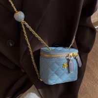 Texture Women's Bag New Fashion Denim Rhombus Chain Bag Niche Shoulder Messenger Bag sku image 1