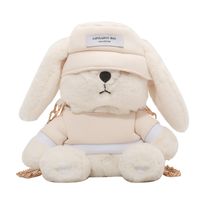 Cute Animal Bag New Trendy All-match Messenger Bag Plush Doll Shoulder Bag sku image 1