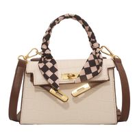 Fashion Geometric Small Bag New Fashion Casual Silk Scarf Handbag Shoulder Messenger Small Square Bag sku image 4