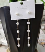 Korean Long Pearl Chain Earrings Tassel Pearl Fashion Earrings main image 1