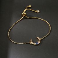 Fashion Gold Pull Adjustable Box Chain Copper Micro-inlaid Zircon Ornaments Bracelet main image 2