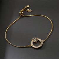 Fashion Gold Pull Adjustable Box Chain Copper Micro-inlaid Zircon Ornaments Bracelet main image 3