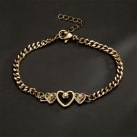 Fashion Copper Plated Heart Funny Smiley Face Charm Bracelet main image 5