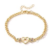 Fashion Copper Plated Heart Funny Smiley Face Charm Bracelet main image 6