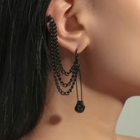 Retro Punk Hip-hop Style New Creative Chain Pin Earrings main image 2