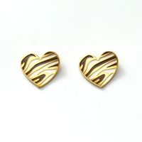 Korean Dripping Oil Leopard Print Heart-shaped Earrings main image 6