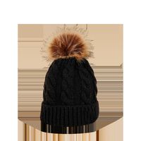 Autumn And Winter New Twist Knit Hat Wool Ball Fashion Trend Warmth Pure Color Woolen Hat main image 3