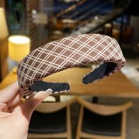 Checkerboard Hair Band Temperament Black And White Headband Korean Style Personality Hit Color Plaid Hairpin main image 1