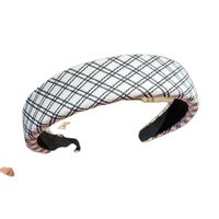 Checkerboard Hair Band Temperament Black And White Headband Korean Style Personality Hit Color Plaid Hairpin main image 4