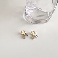 Fashion Bow Zircon Geometric New Copper Earrings main image 4