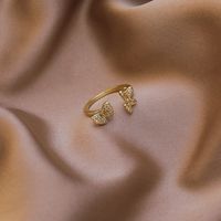 Fashion Butterfly Open Index Finger Copper Ring main image 4