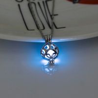 Personality Hollow Round Luminous Diy Pendant Luminous Necklace Wholesale main image 3
