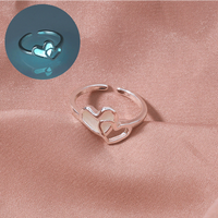 Simple Fashion Heart Shaped Hollow Opening Ring main image 3