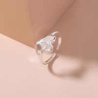 Simple Fashion Heart Shaped Hollow Opening Ring main image 1
