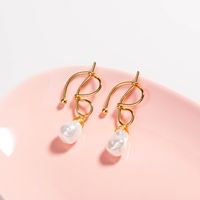 European And American Fashion Special-shaped Hand-wound Baroque Pearl Earrings main image 5
