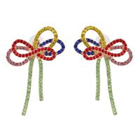 Fashion Bowknot Micro-studded Rhinestone Earrings main image 2