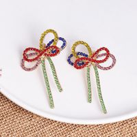 Fashion Bowknot Micro-studded Rhinestone Earrings main image 3