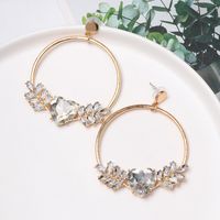 New Geometric Large Circle Rhinestone Earrings main image 3