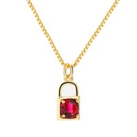 European And American Creative Personality Zircon Lock Pendant Copper Necklace main image 6