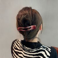 New Korean Temperament Ink Leopard Print Resin Hairpin Large Plate Hair Gripping Clip main image 4
