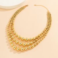Stacking Multi-layer Geometric Round Beads Clavicle Chain Woven Necklace main image 5