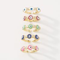 Fashion Color Oil Dripping Zircon Simple Fashion Eye Opening Ring main image 2