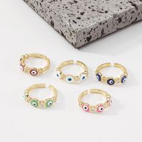 Fashion Color Oil Dripping Zircon Simple Fashion Eye Opening Ring main image 3